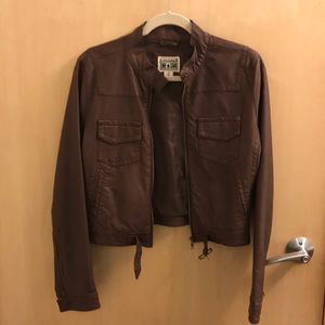 Brown Faux Leather Jacket